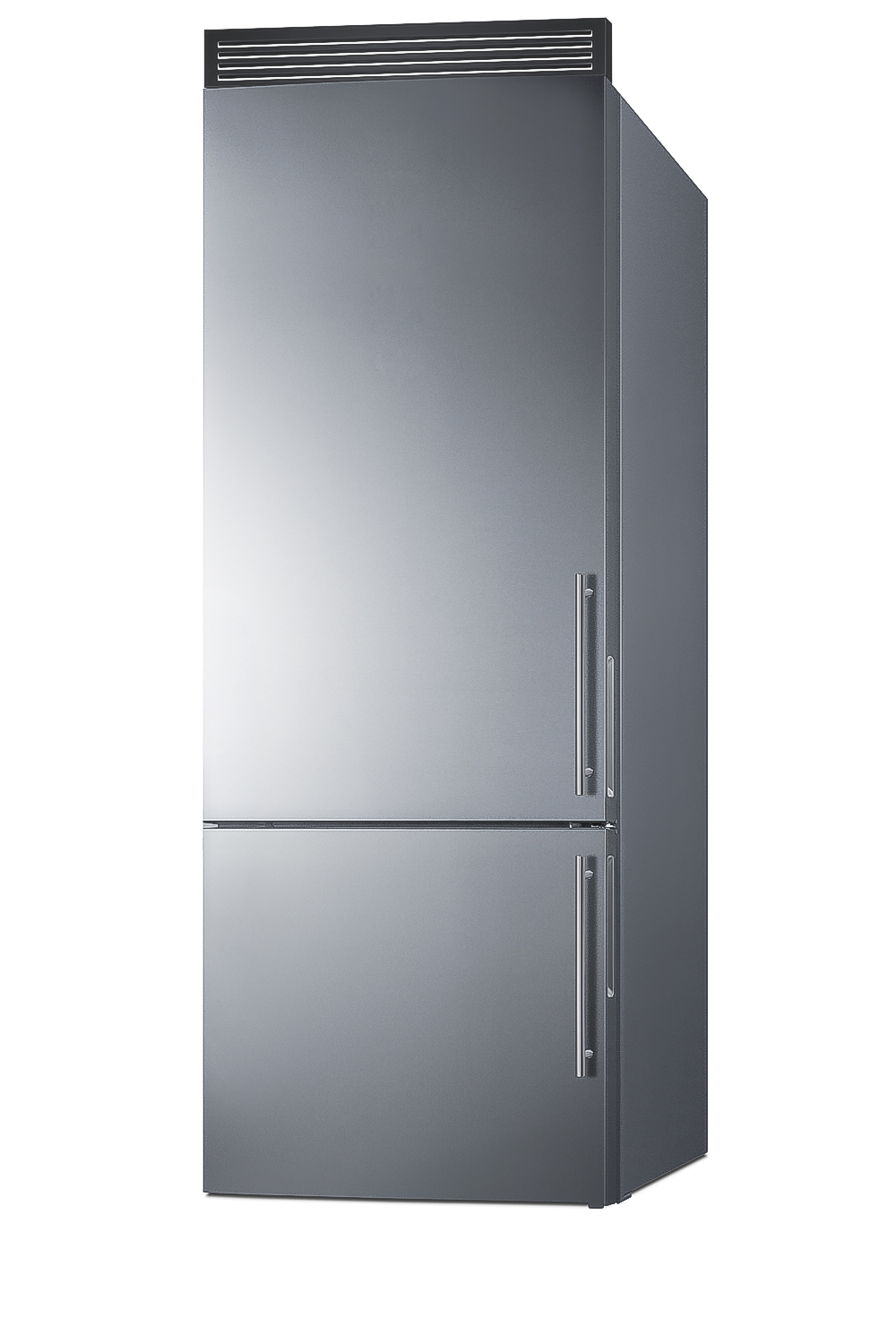 Frost-free ENERGY STAR certified bottom freezer refrigerator in stainless steel with digital controls and a counter depth fit